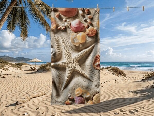 Szybkoschnący ręcznik plażowy OCEAN SAND kolorowy 70 x 140 cm, 100% mikrofibra