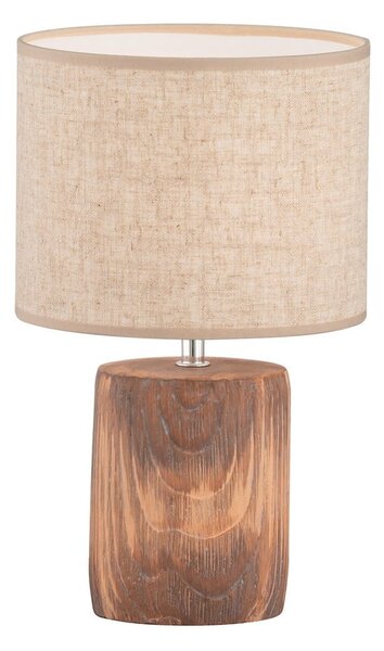 Brązowo-beżowa betonowa lampa stołowa z tekstylnym kloszem (wysokość 35 cm) Malik – Fischer & Honsel