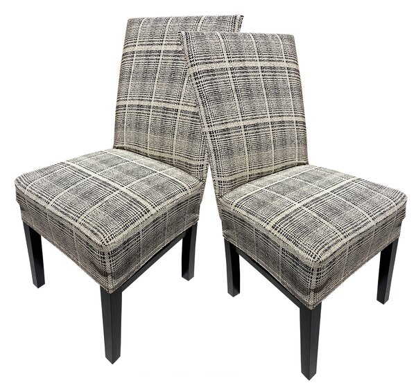 Elastyczny pokrowiec na krzesło Comfort Plus Check, 40 - 50 cm, komplet 2 szt