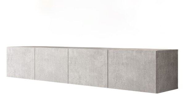 Wisząca szafka RTV pod telewizor z drzwiczkami 200 cm Nodoo Beton