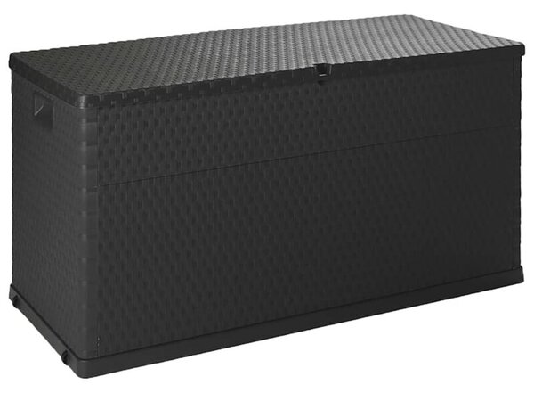 Skrzynia ogrodowa, antracytowa, 120x56x63 cm, rattan pp