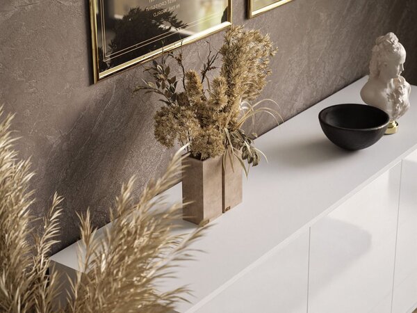 Trzydrzwiowa komoda 154 cm w stylu glamour wisząca Vivance biały połysk