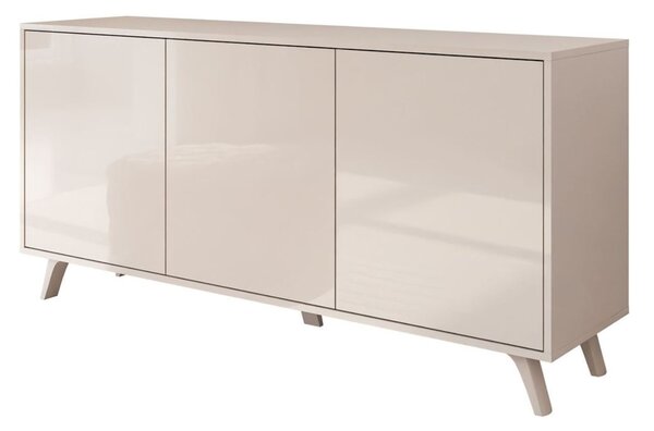 Trzydrzwiowa komoda 154 cm w stylu glamour na kaszmirowych nogach Vivance kaszmir połysk