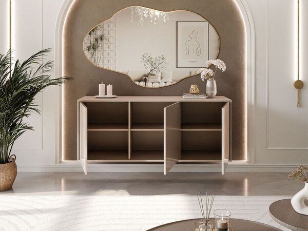 Trzydrzwiowa komoda 154 cm w stylu glamour wisząca Vivance kaszmir połysk