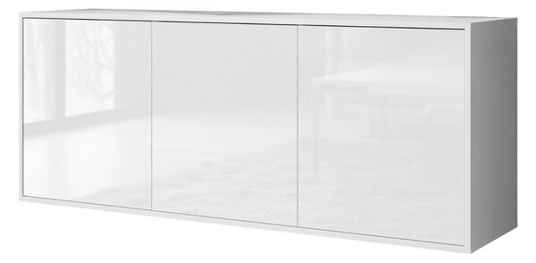 Trzydrzwiowa komoda 154 cm w stylu glamour wisząca Vivance biały połysk