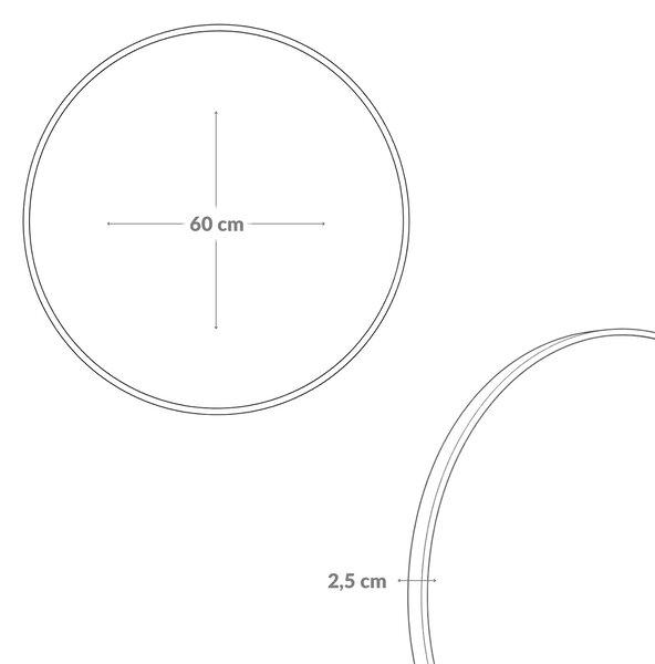 Okrągłe lustro ścienne LØOP, Ø 60 cm
