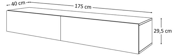 Szafka RTV dwudrzwiowa wisząca 175 cm Sorelle Biały połysk
