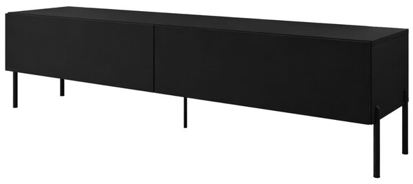Szafka RTV pod telewizor z drzwiczkami na czarnych nóżkach 175 cm Sorelle Czarny mat