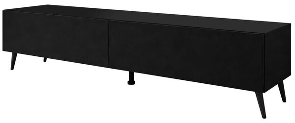 Szafka RTV pod telewizor z drzwiczkami na czarnych nóżkach 175 cm Sorelle Czarny mat