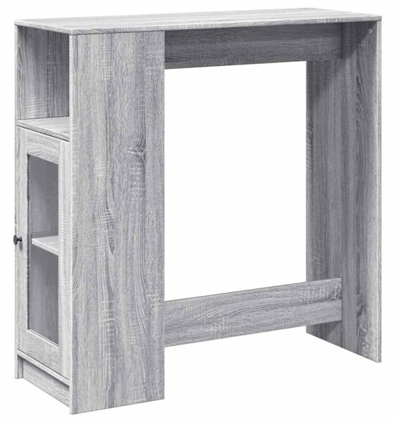 Stolik barowy z przegrodami, szary dąb sonoma, 101x40x103,5 cm