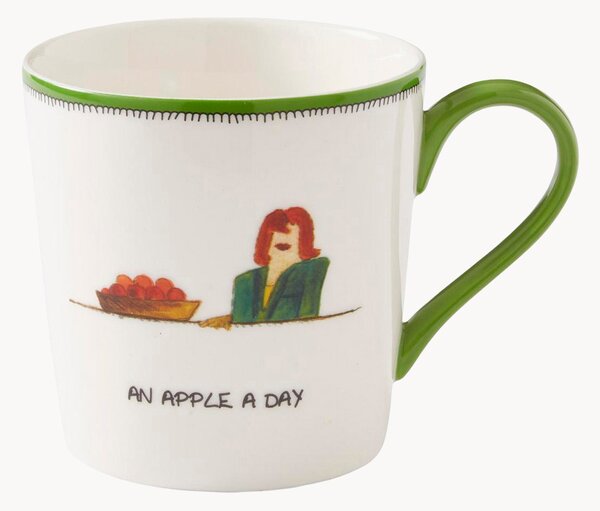 Kubek z porcelany kostnej Doodles Apple a Day
