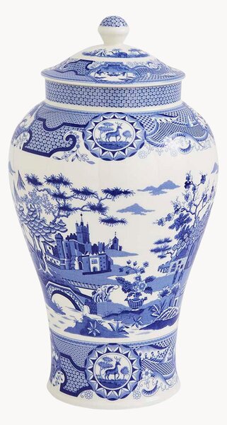 Wazon z porcelany Blue Italian Gothic Castle, W 36 cm