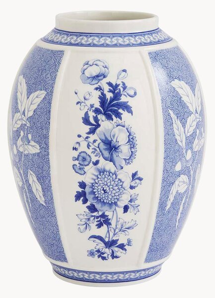 Wazon z porcelany Blue Italian British Flowers, W 26 cm
