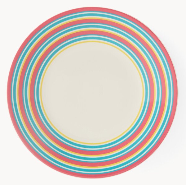 Komplet talerzy śniadaniowych z porcelany Calypso Stripe, 4 elem