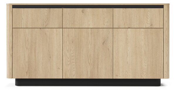 Komoda z drzwiami i szufladami 160 cm Fascino Dąb Cremona, czarny