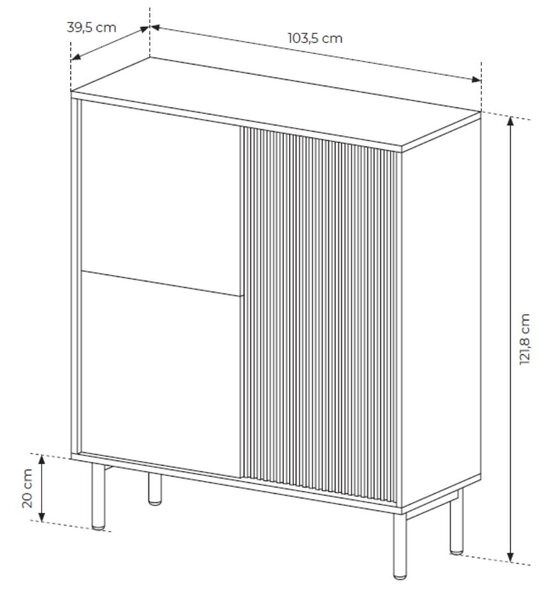 Komoda trzydrzwiowa wysoka Gradimento Dąb Cremona