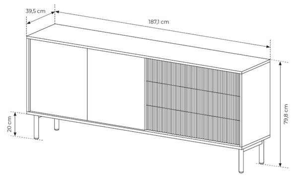 Komoda z drzwiami i szufladami 187 Gradimento Dąb Cremona