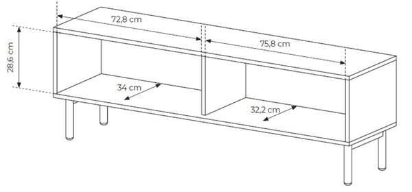 Szafka RTV z drzwiami 154 Gradimento Dąb Cremona