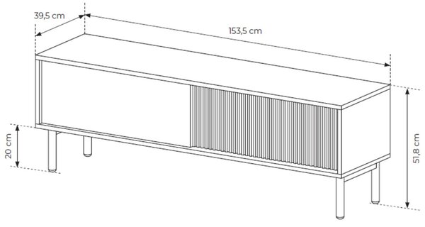 Szafka RTV z drzwiami 154 Gradimento Dąb Cremona