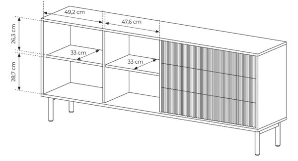 Komoda z drzwiami i szufladami 187 Gradimento Dąb Cremona