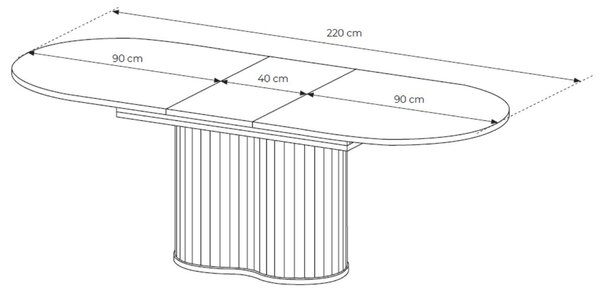 Owalny stół rozkładany 220 cm Passione dąb cremona