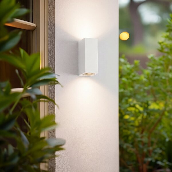 Zewnętrzna Lampa Lucande, Xava, ściemnialny, biały, balkon, aluminium, nowoczesny