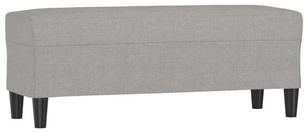 Ławka, jasnoszara, 100x35x41 cm, tapicerowana tkaniną