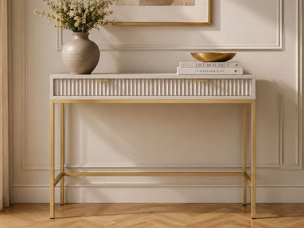 Toaletka z szufladami Amber Kaszmir na złotych nogach