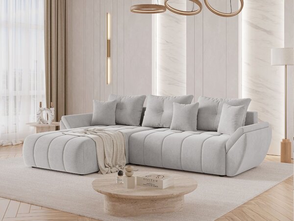 Narożnik L uniwersalny z funkcją spania i pojemnikiem Decor Szary