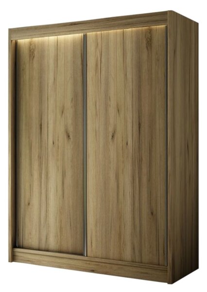 Szafa przesuwna 150 cm z oświetleniem LED Diano Dąb Craft Złoty