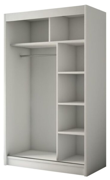 Szafa przesuwna z lamelami 120 cm Loreto Biała