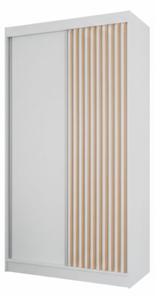 Szafa przesuwna z lamelami 120 cm Loreto Biała