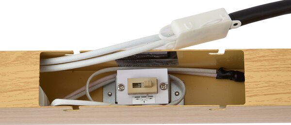 Nowoczesna lampa sufitowa w kolorze drewna ochrowego z LED, ściemnialna 3-stopniowo 2700-4000K z przełącznikiem DIP - Keane