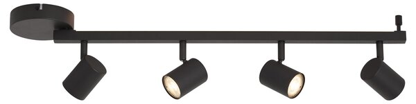 Nowoczesny czarny plafon 4-punktowy GU10 50mm z podświetleniem i przełącznikiem 3-stopniowym - Back Up