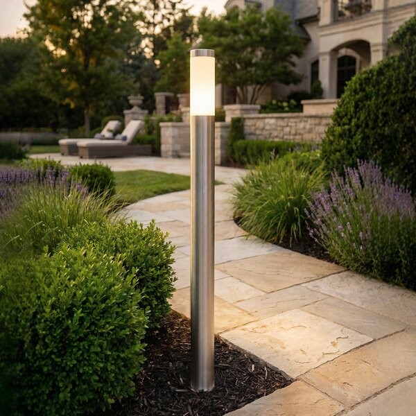 Nowoczesna lampa ogrodowa słupek stal 110 cm IP44 - Rox
