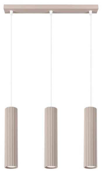 Loftowa potrójna lampa wisząca taupe W8-T29