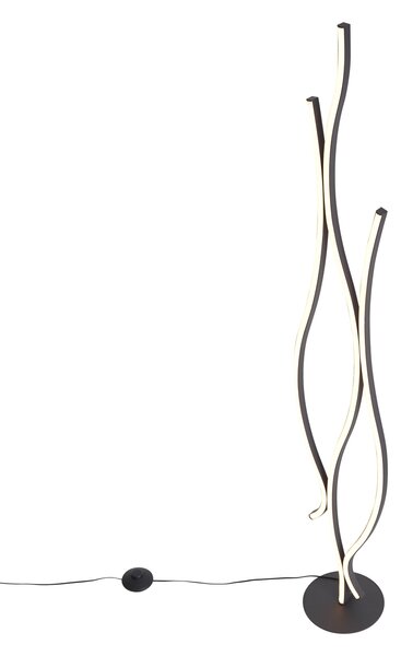 Designerska lampa podłogowa czarna z możliwością ściemniania LED - Ying