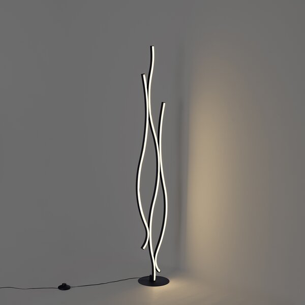 Designerska lampa podłogowa czarna z możliwością ściemniania LED - Ying