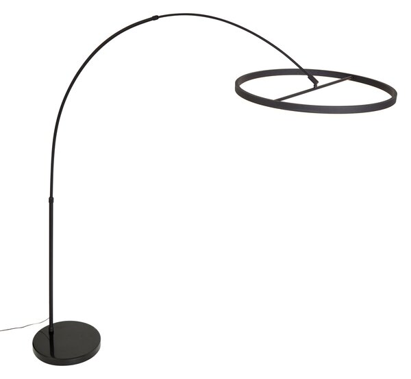 Designerska lampa łukowa podłogowa czarna z wbudowaną diodą LED z 3-stopniową regulacją - Anello