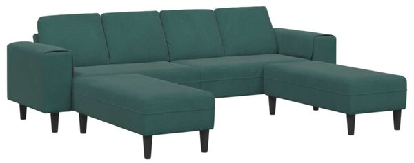 Nowoczesna sofa do salonu w ciemnej zieleni z poduszkami z pianki i poliesterowymi podÅokietnikami, idealna dla 4 osÃ³b