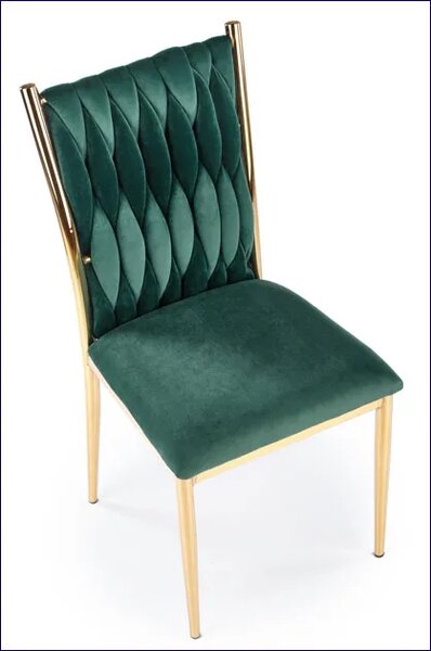 Zielone welurowe krzesło glamour N4-P05