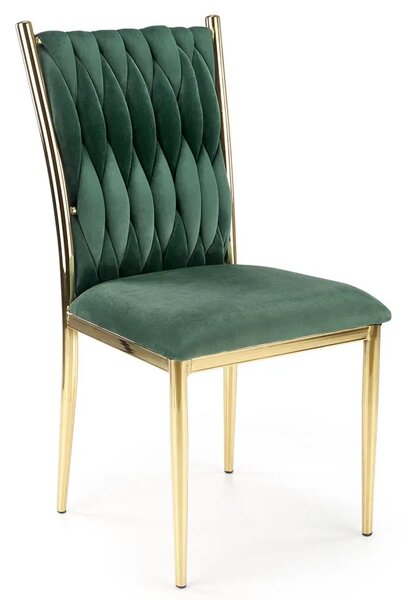 Zielone welurowe krzesło glamour N4-P05