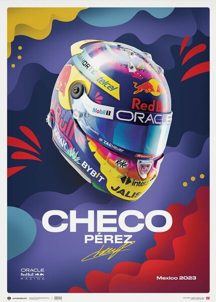 Druk artystyczny Oracle Red Bull Racing - Sergio P rez - Helmet - Mexican Grand Prix - 2023, Automobilist