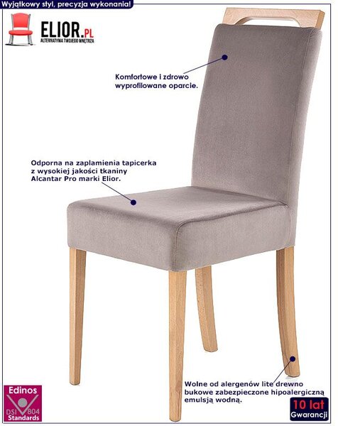 Tapicerowane krzesło drewniane popiel + dąb miodowy S7-L72