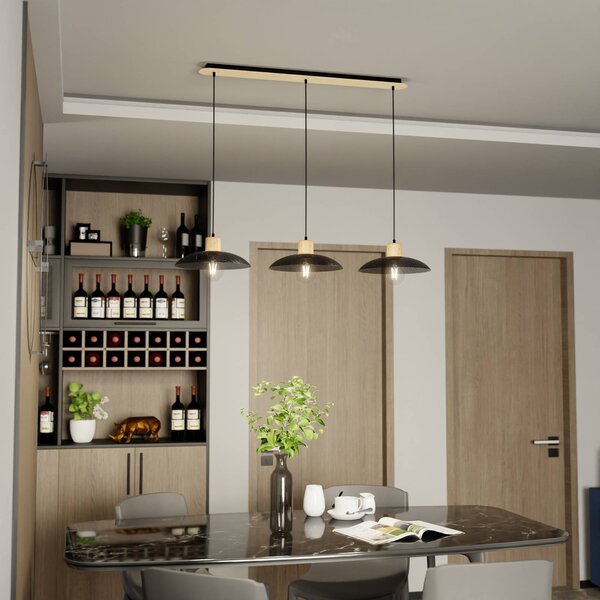 Lampa wisząca Kobe EMIBIG LIGHTING, możliwość ściemniania, czarny, salon / jadalnia, metal