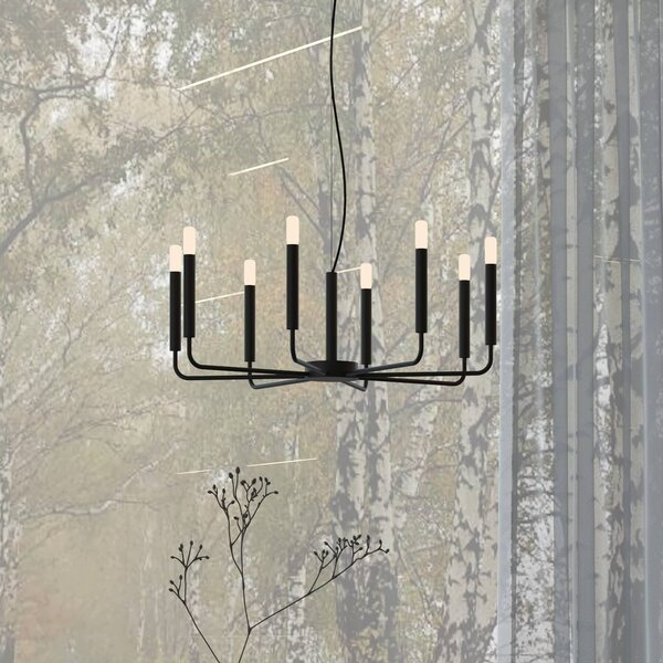 Żyrandol ORTO Nowodvorski Lighting, czarny, salon / jadalnia, metal, nowoczesny