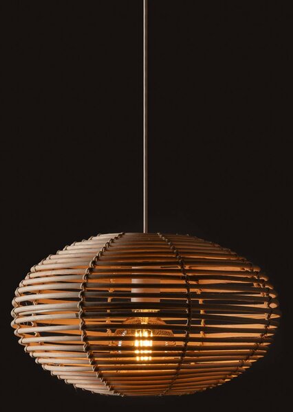 Lampa wisząca RATTAN Nowodvorski Lighting, możliwość ściemniania, jasne drewno, salon / jadalnia, drewno