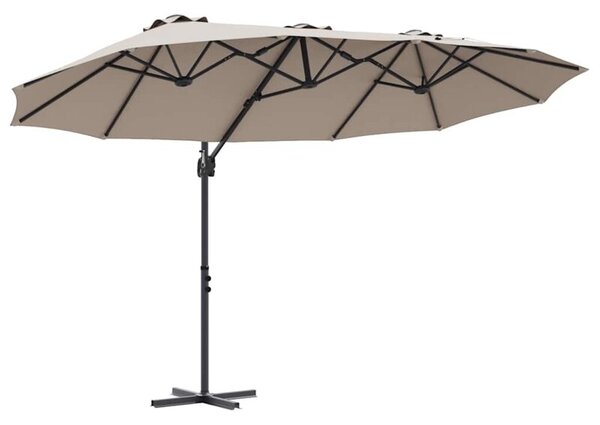 Stylowy parasol ogrodowy ciemnoszary z regulowanym nachyleniem i aluminiową ramą