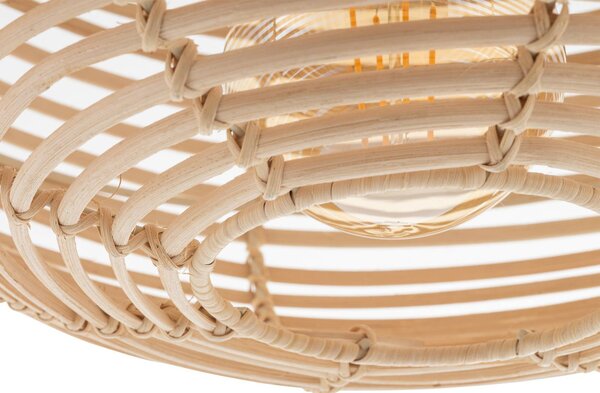 Lampa wisząca RATTAN Nowodvorski Lighting, możliwość ściemniania, jasne drewno, salon / jadalnia, drewno