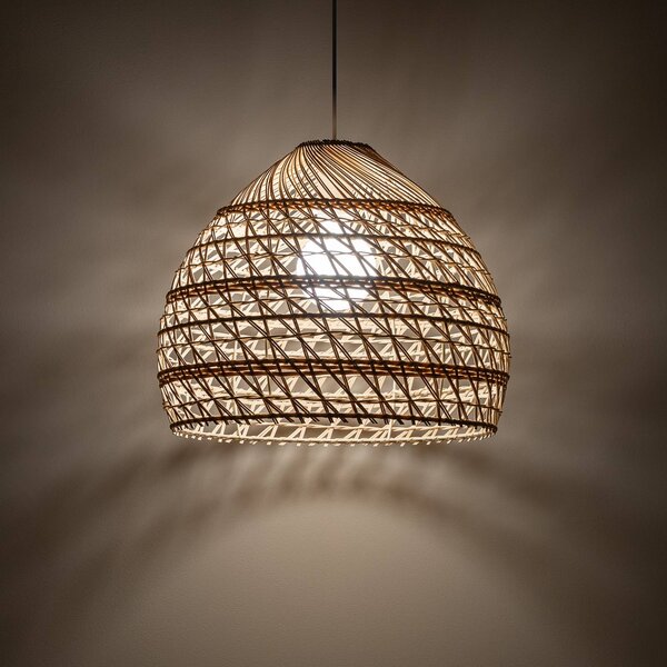 Lampa wisząca BOHO Nowodvorski Lighting, możliwość ściemniania, jasne drewno, salon / jadalnia, drewno